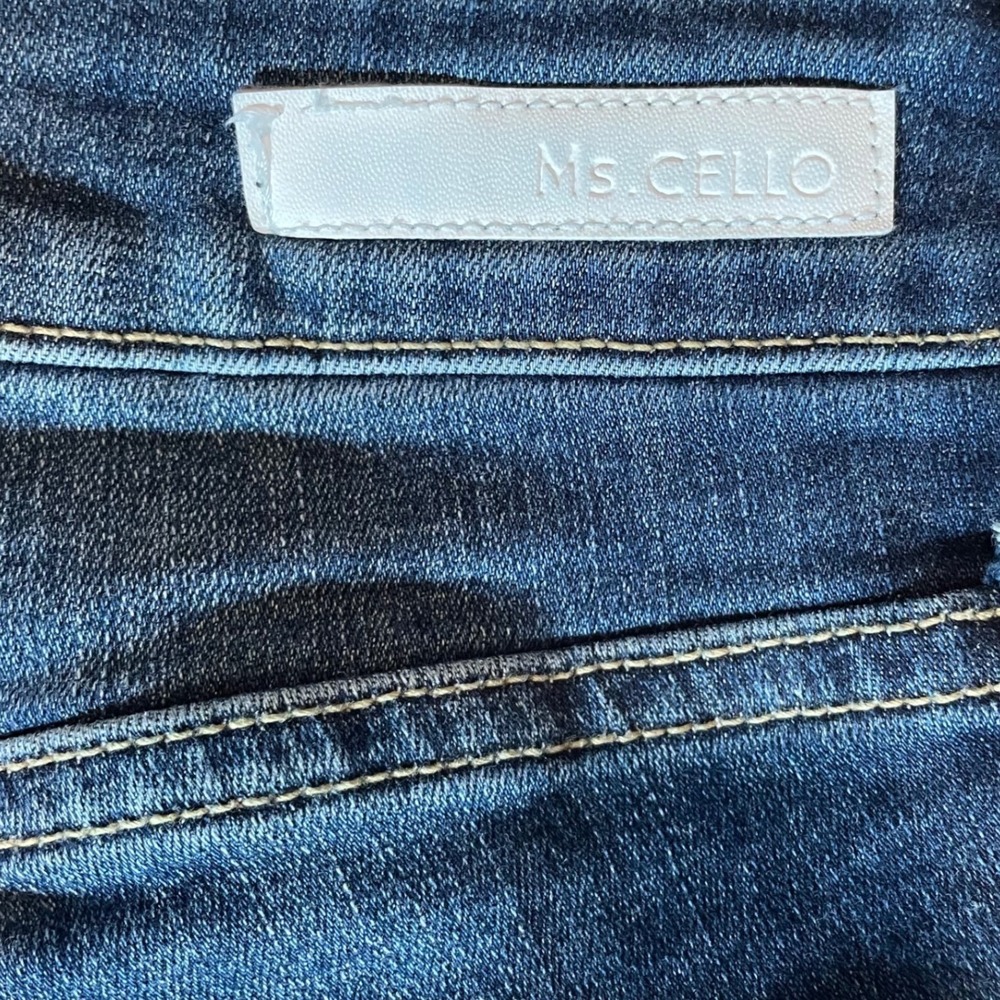 Ms Cello Women Dark Wash Distressed Skinny Jeans Size 14 Americana Indie Pop - Picture 4 of 6
